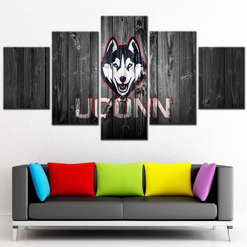 Football Team - 5 Pieces Wall Art - FT5008 - UCONN University Of Connecticut - Football Team Poster - Football Team Canvas
