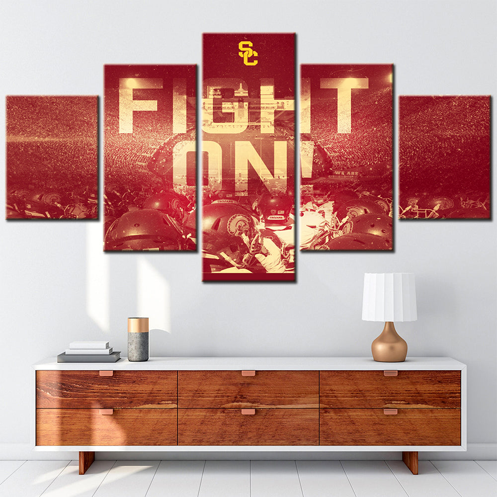 Football Team - 5 Pieces Wall Art - FT5010 - USC Trojans Football - Football Team Poster - Football Team Canvas
