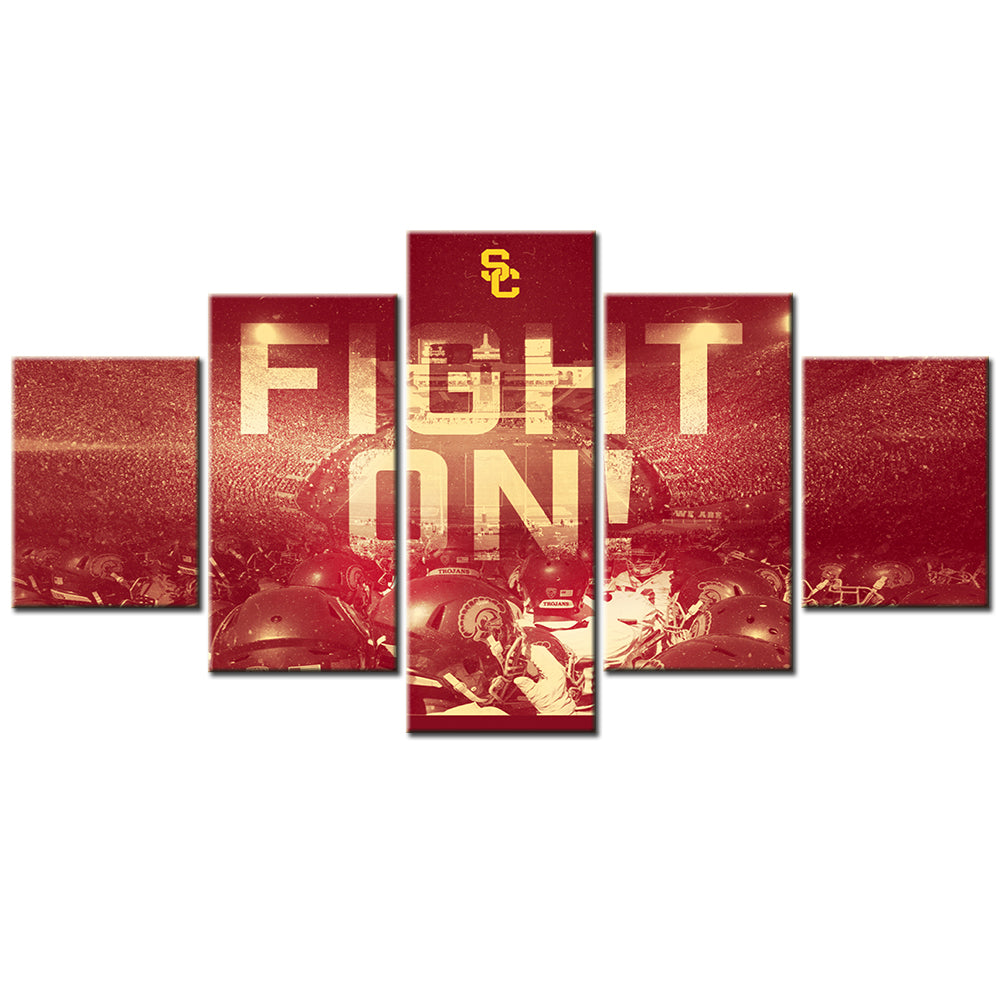 Football Team - 5 Pieces Wall Art - FT5010 - USC Trojans Football - Football Team Poster - Football Team Canvas