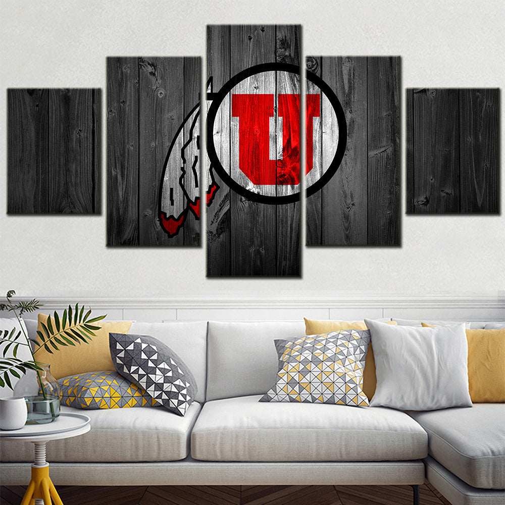 Football Team - 5 Pieces Wall Art - FT5011 - Utah Utes College Football - Football Team Poster - Football Team Canvas