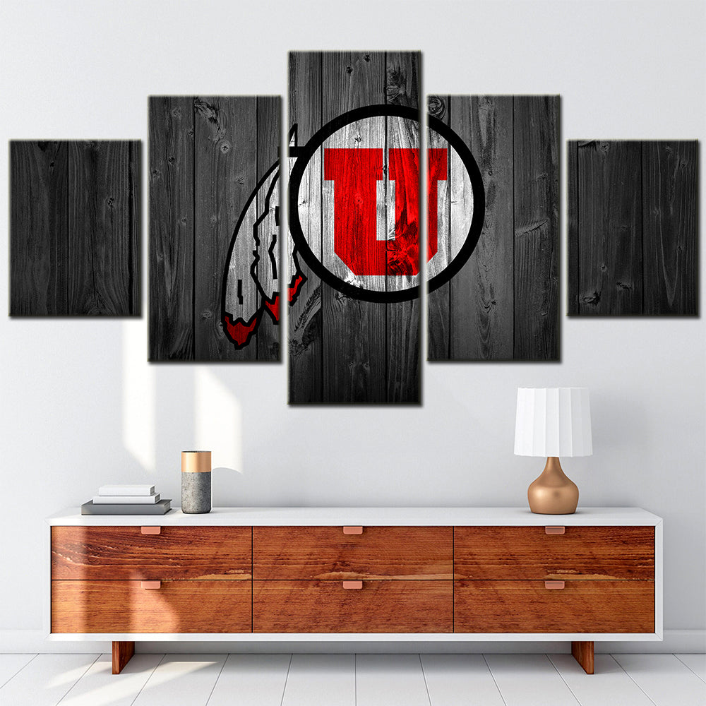 Football Team - 5 Pieces Wall Art - FT5011 - Utah Utes College Football - Football Team Poster - Football Team Canvas