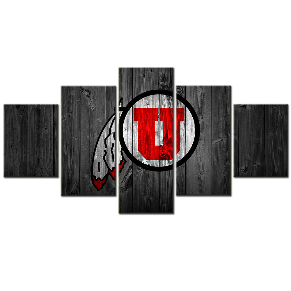 Football Team - 5 Pieces Wall Art - FT5011 - Utah Utes College Football - Football Team Poster - Football Team Canvas