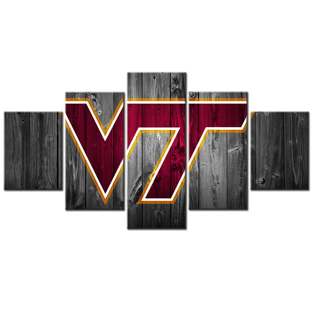 Football Team - 5 Pieces Wall Art - FT5012 - Virginia Tech Hokies football - Football Team Poster - Football Team Canvas