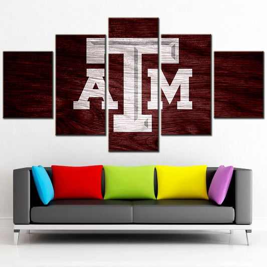 Football Team - 5 Pieces Wall Art - FT5013 - Texas A&M University - Football Team Poster - Football Team Canvas