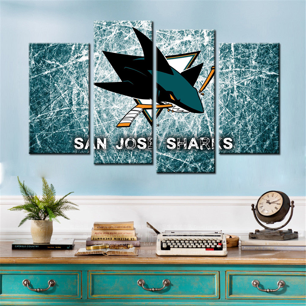 Ice Hockey Team Wall Art - IH5022 - San Jose Sharks - Ice Hockey Team Poster - Ice Hockey Team Canvas