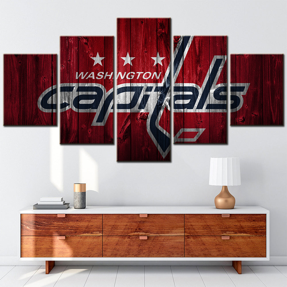 Ice Hockey Team - 5 Pieces Wall Art - IH5009 - Washington Capitals - Ice Hockey Team Poster - Ice Hockey Team Canvas