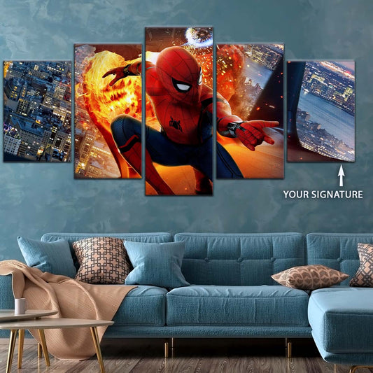 Marvel Wall Art - MCU5015 - Spider-Man - Iron Man - Homecoming Battle - Marvel Cinematic Universe Poster - Marvel Cinematic Universe Canvas