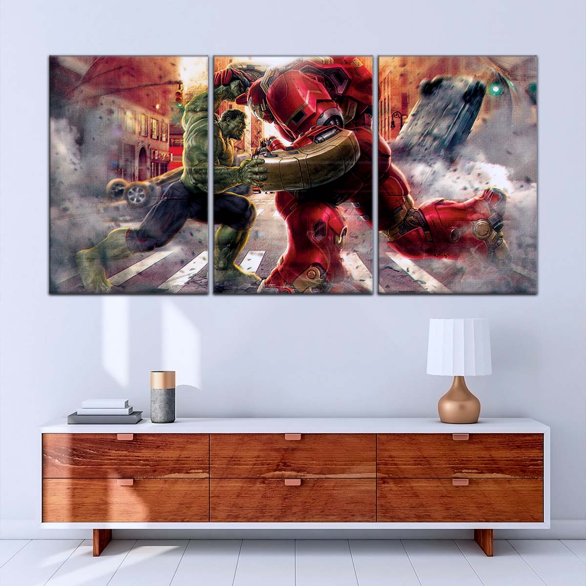 Marvel Wall Art - MCU5031 - Hulk vs Hulkbuster - Avengers Age of Ultron - Marvel Cinematic Universe Poster - Marvel Cinematic Universe Canvas