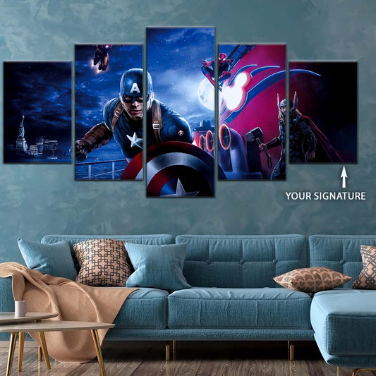Marvel Wall Art - MCU5051 - Captain America - Thor - Iron Man - Spider-Man - Avengers - Marvel Cinematic Universe Poster - Marvel Cinematic Universe Canvas