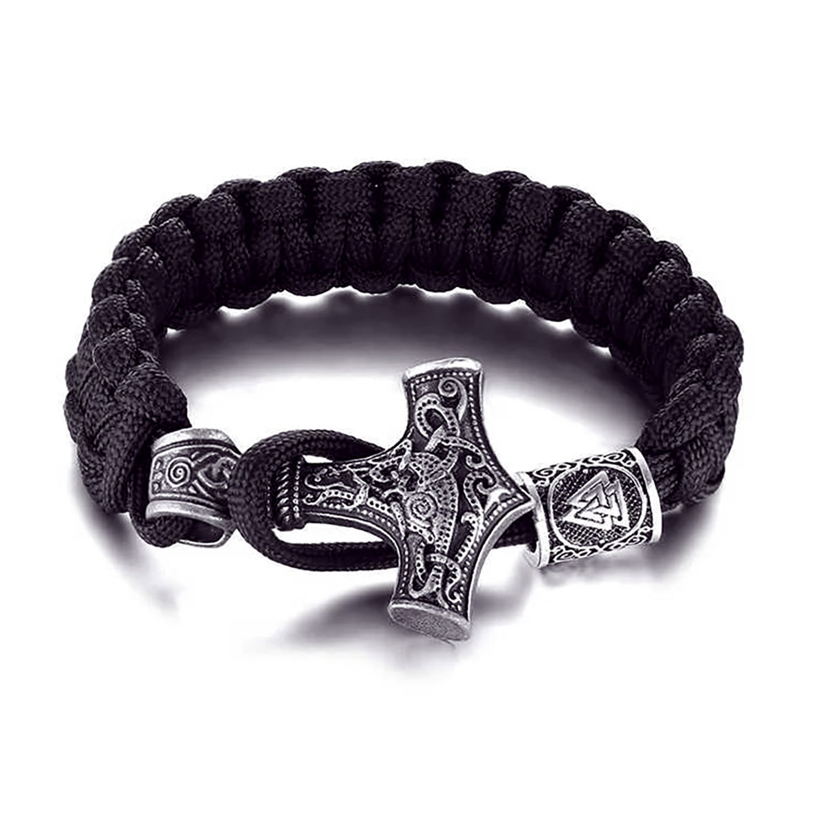 Viking - Men's Vintage Thor Hammer Viking Mjolnir Rope Bracelets, Retro Norse Mythology Runes Amulet Wristband Jewelry