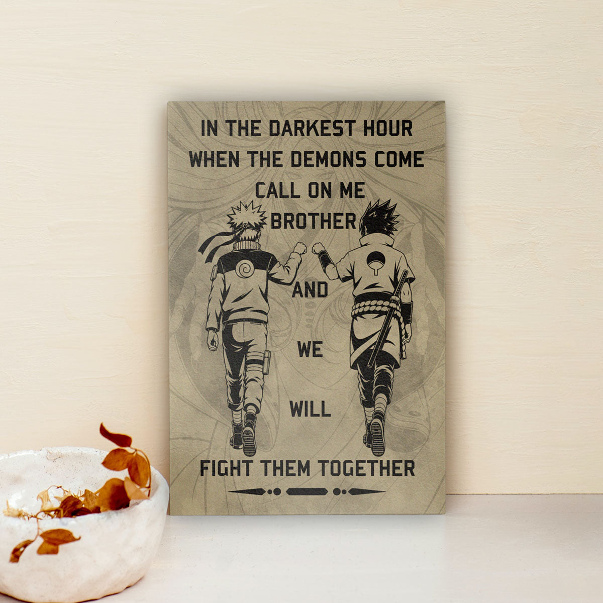 Naruto Canvas Wall Art - NA001 - Naruto Uzumaki - Sasuke Uchiha - Call On Me Brother