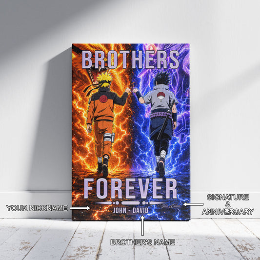 Naruto Canvas Wall Art - NA008 - Naruto Uzumaki - Sasuke Uchiha - Brothers Forever