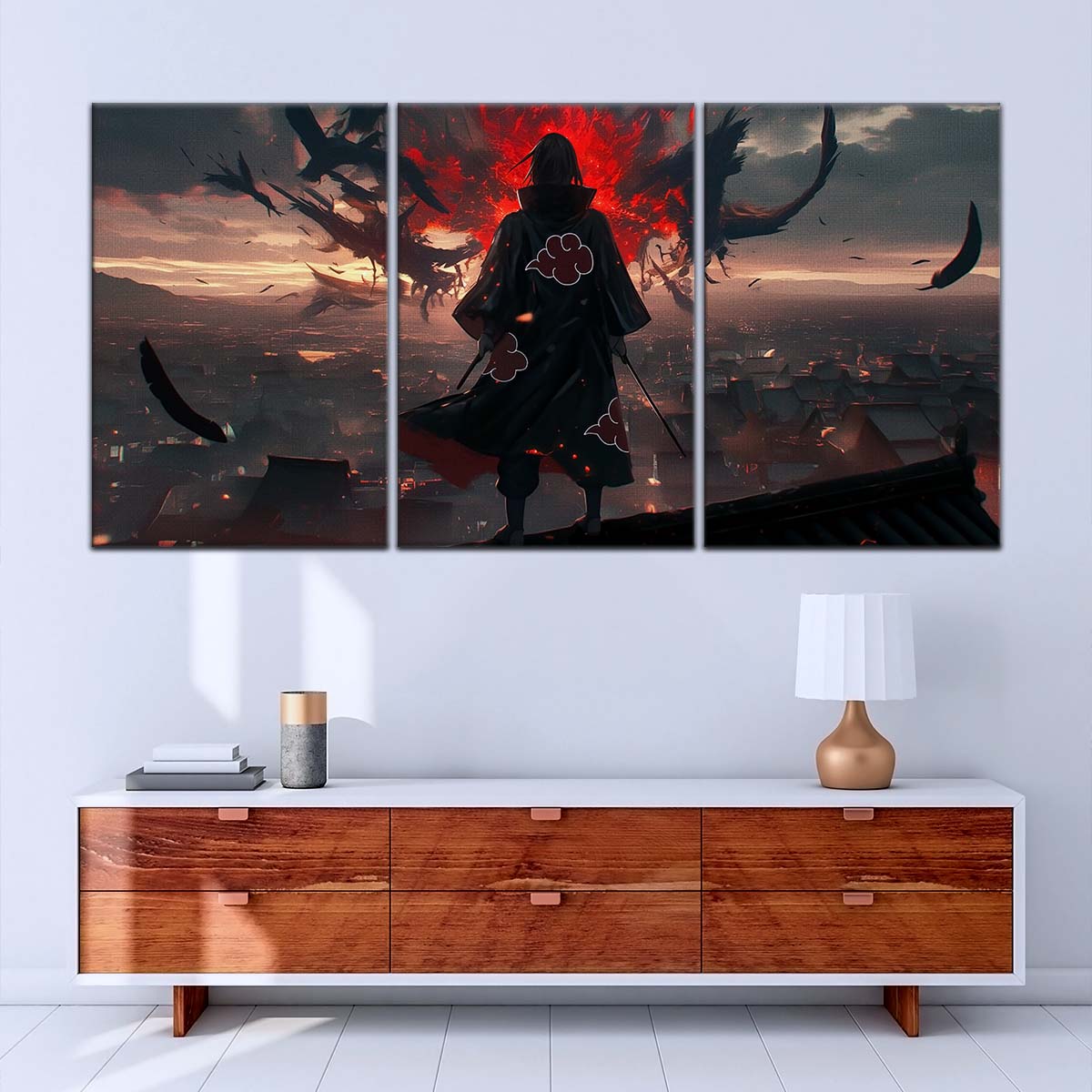 Naruto Wall Art - NA5063 - Itachi Uchiha - Akatsuki's Shadow Over Konohagakure - Naruto Poster - Naruto Canvas