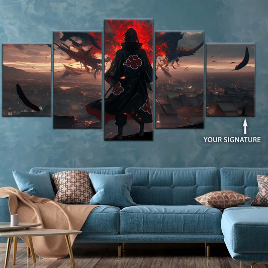 Naruto Wall Art - NA5063 - Itachi Uchiha - Akatsuki's Shadow Over Konohagakure - Naruto Poster - Naruto Canvas