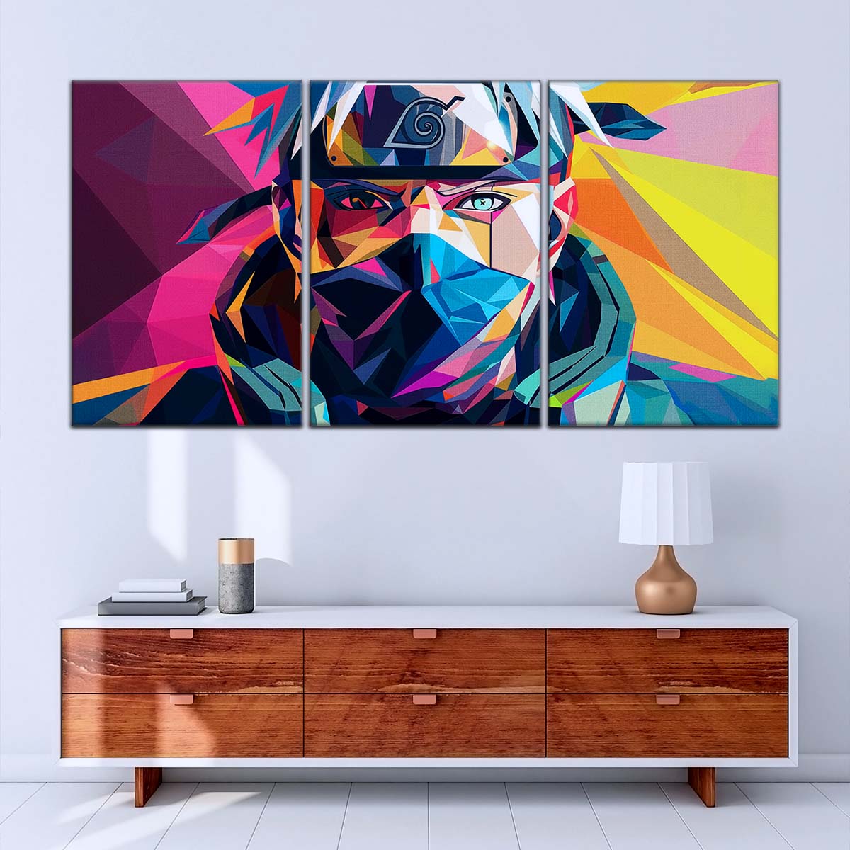 Naruto Wall Art - NA5080 - Kakashi Hatake Geometric Art - Naruto Poster - Naruto Canvas