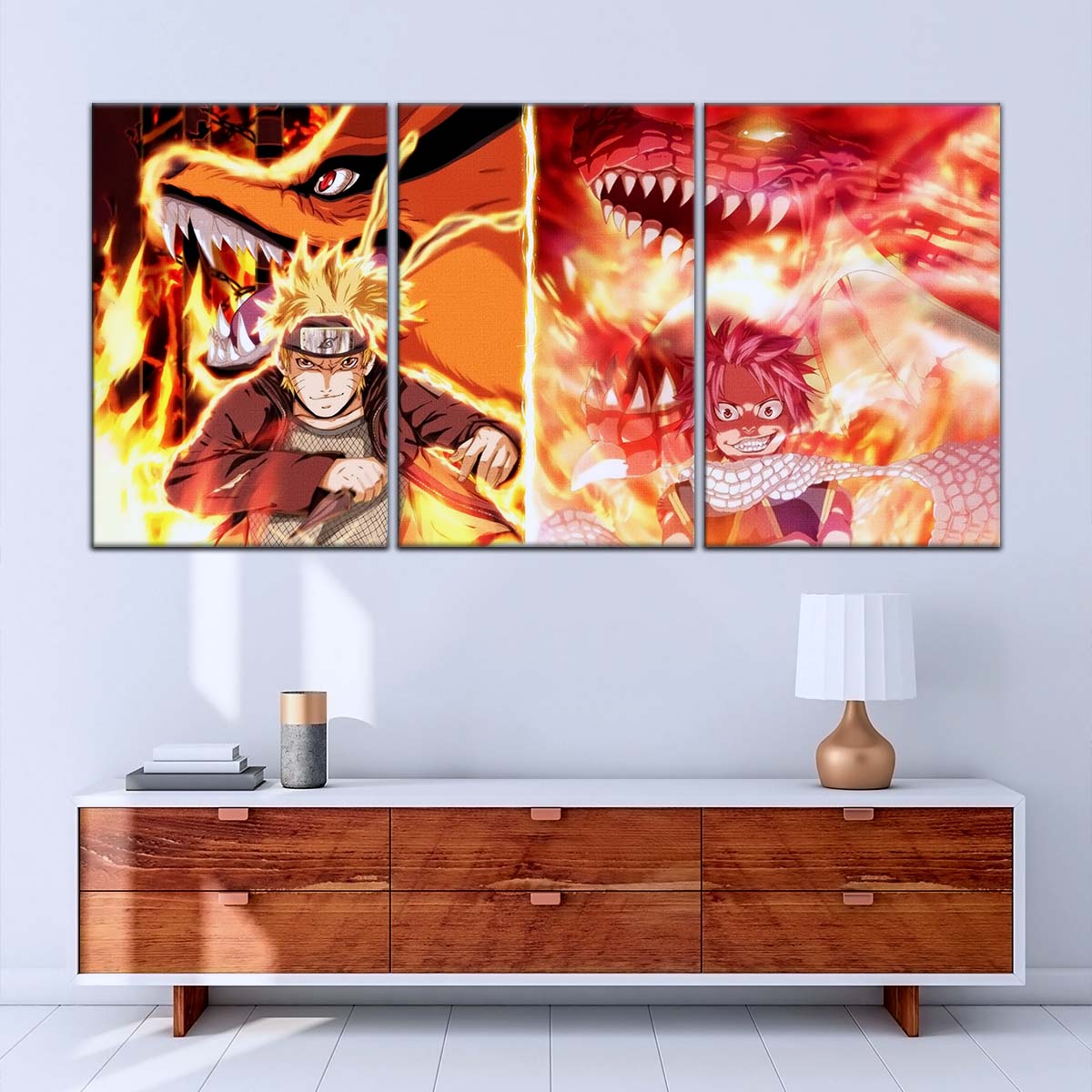 Naruto Wall Art - NA5025 - Naruto Uzumaki - Natsu Dragneel - Kurama - Igneel - Naruto Poster - Naruto Canvas