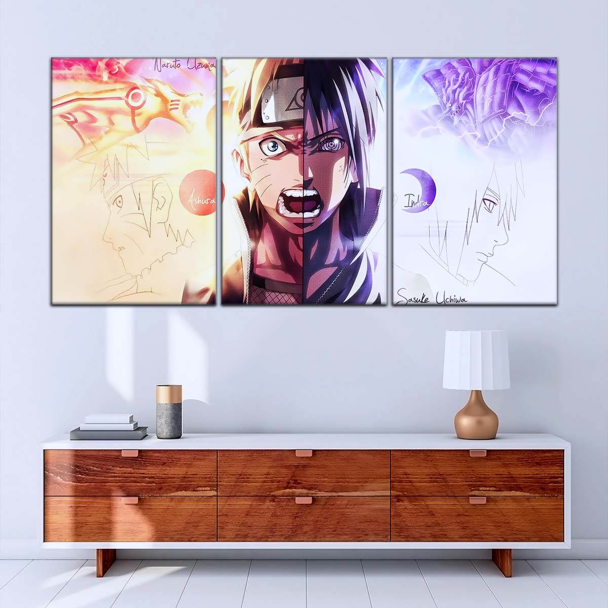 Naruto Wall Art - NA5026 - Naruto Uzumaki - Sasuke Uchiha - Indra Ōtsutsuki Ashura Ootsutsuki - Naruto Poster - Naruto Canvas