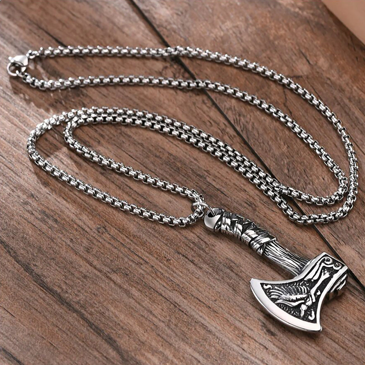 Viking - Nordic Viking Axe Necklace for Men, Gothic Norse Punk Jewelry