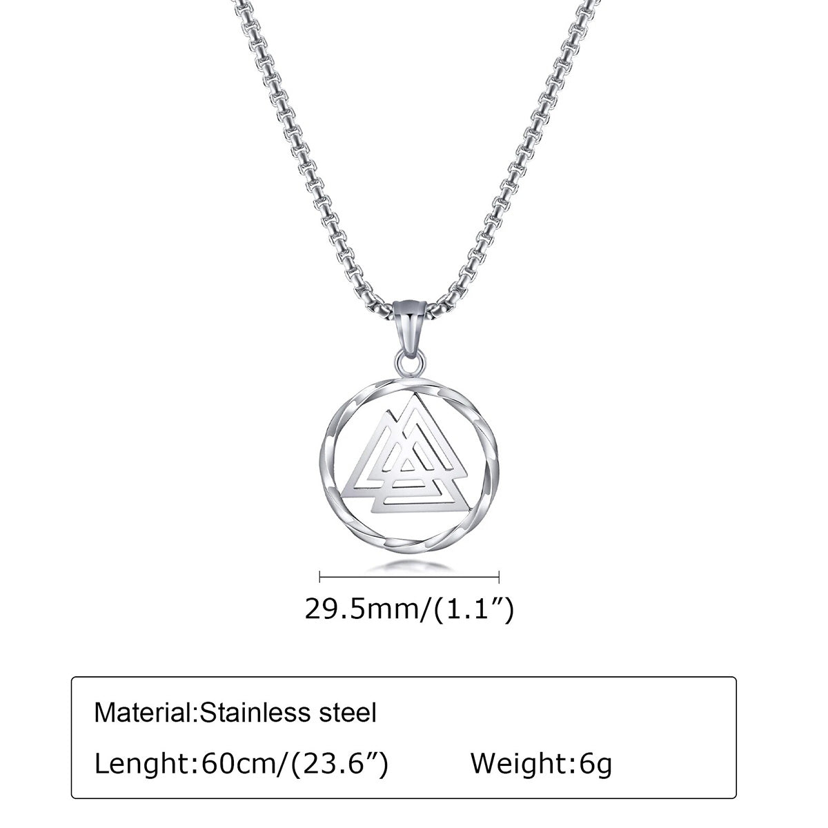Viking - Norse Viking Necklaces for Men Women, Stainless Steel Round Hollow Knot Pendant Collar Jewelry