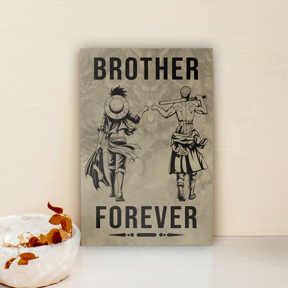 One Piece Canvas Wall Art - OP003 - Monkey D. Luffy - Roronoa Zoro - Brother Forever