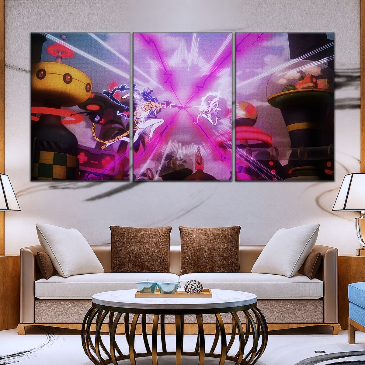One Piece Canvas Wall Art - OP5001 - Luffy Gear Fifth vs Rob Lucci