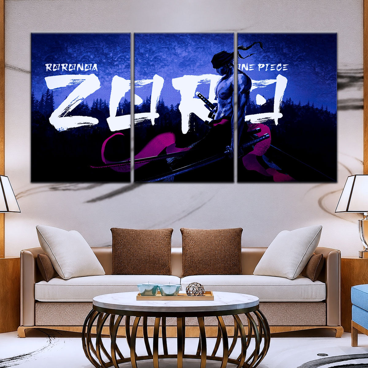 One Piece Canvas Wall Art - OP5079 - Roronoa Zoro Three Sword Style