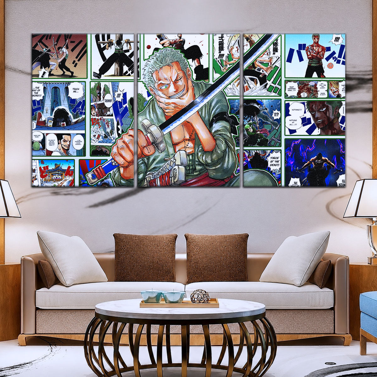 One Piece Canvas Wall Art - OP5080 - Roronoa Zoro Three Sword Style