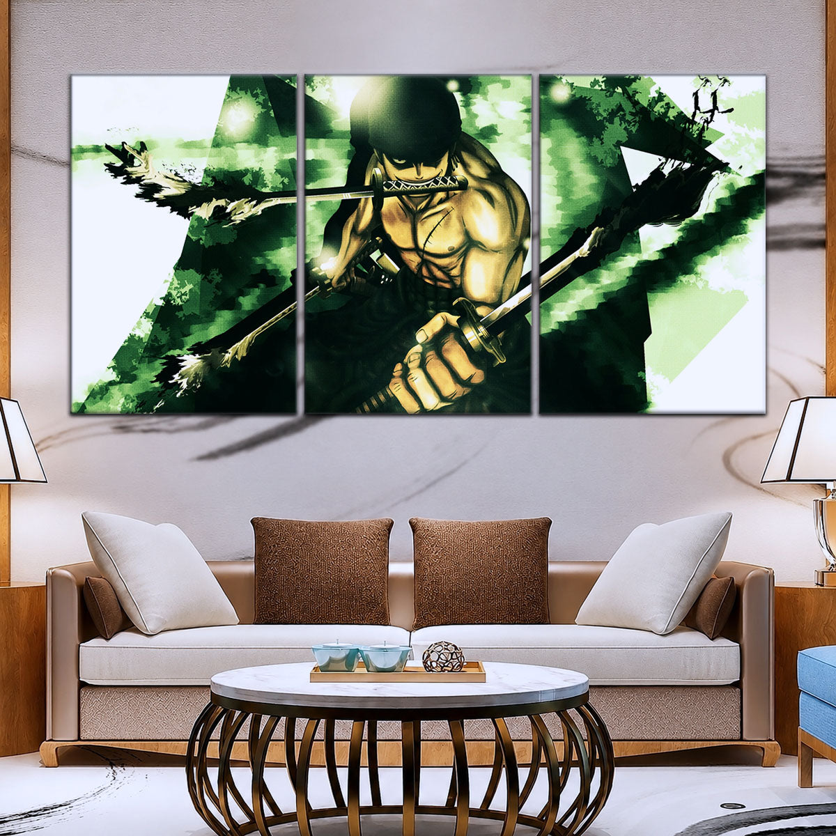 One Piece Canvas Wall Art - OP5085 - Roronoa Zoro Three Sword Style