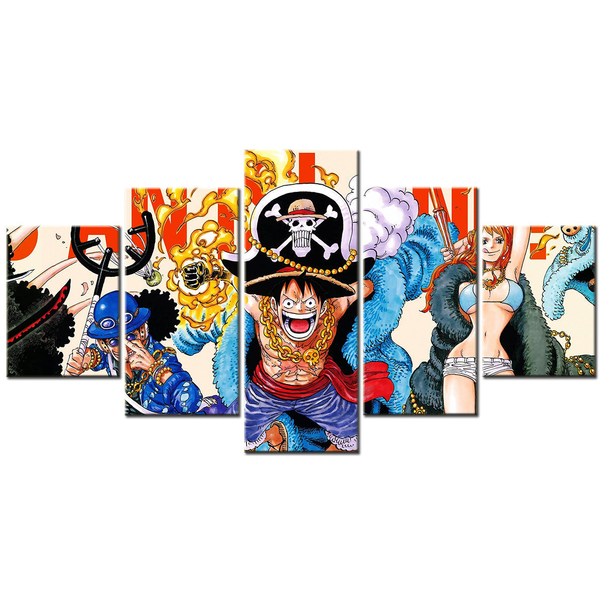 One Piece Canvas Wall Art - OP5100 - Monkey D. Luffy - Nami - Sabo