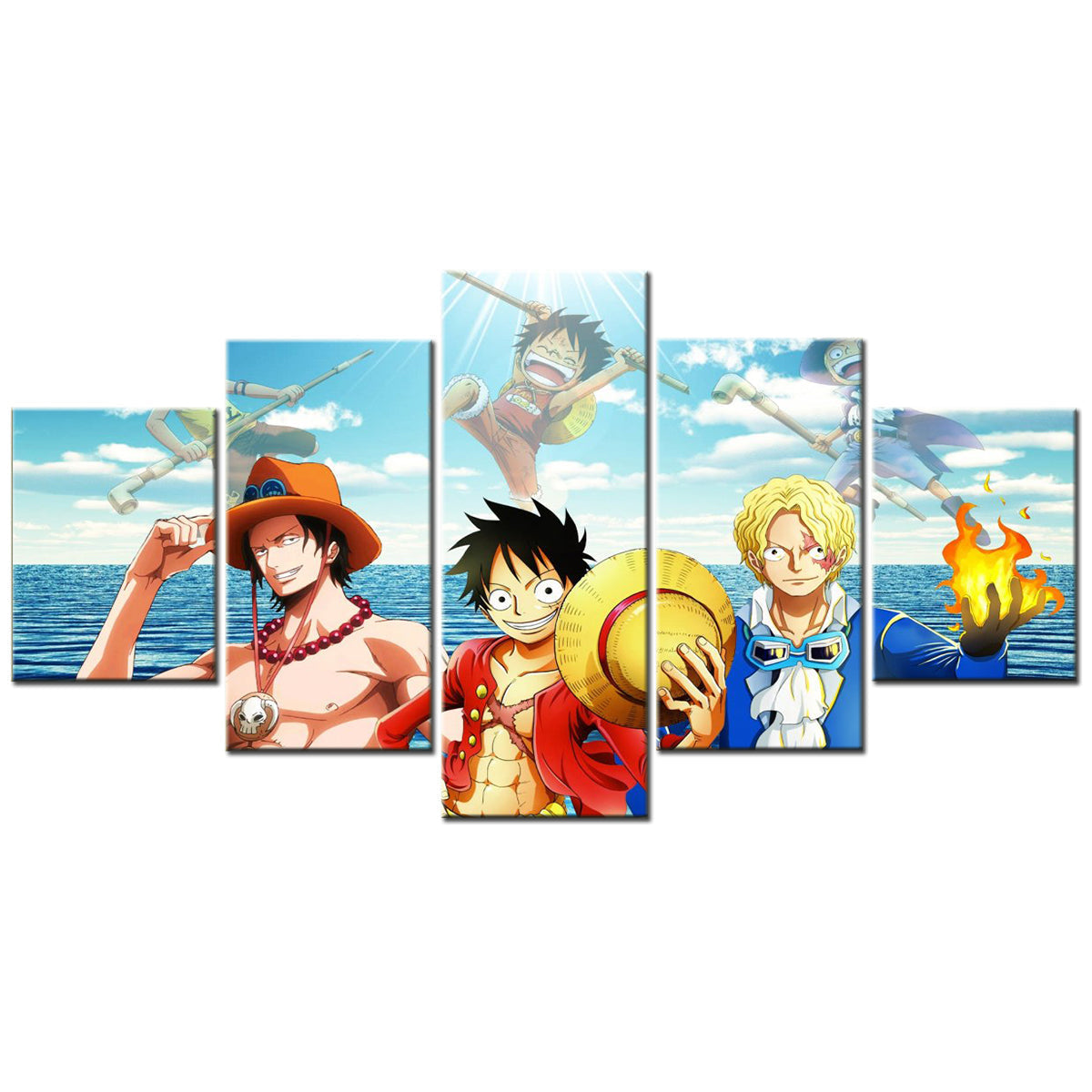 One Piece Canvas Wall Art - OP5102 - Monkey D. Luffy - Portgas D. Ace - Sabo - Three Brothers