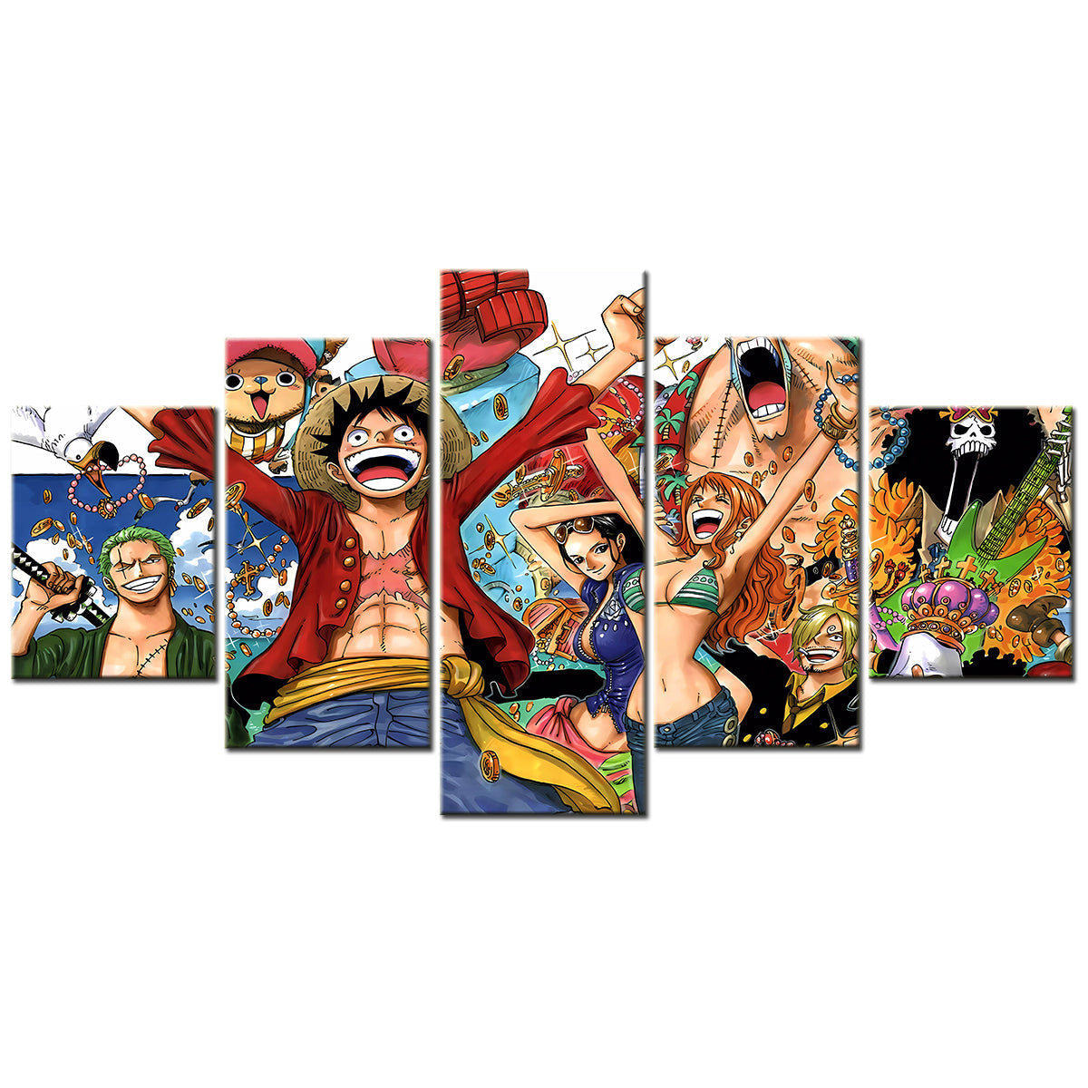 One Piece Canvas Wall Art - OP5106 - Monkey D. Luffy - Roronoa Zoro - Nami - Robin