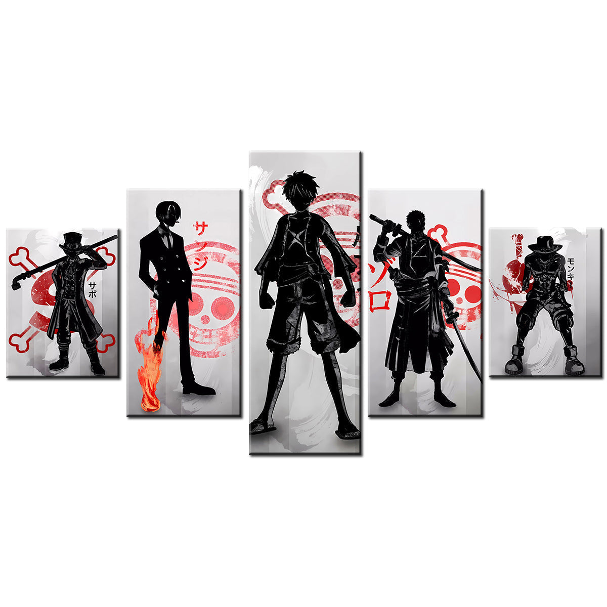 One Piece Canvas Wall Art - OP5122 - Monkey D. Luffy - Portgas D. Ace - Sabo - Zoro - Sanji