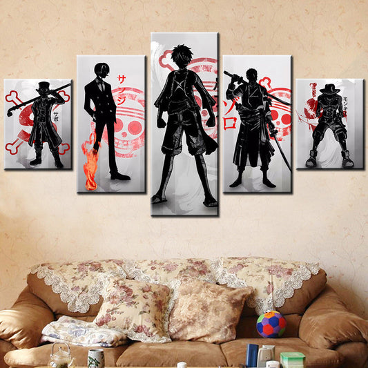One Piece Canvas Wall Art - OP5122 - Monkey D. Luffy - Portgas D. Ace - Sabo - Zoro - Sanji