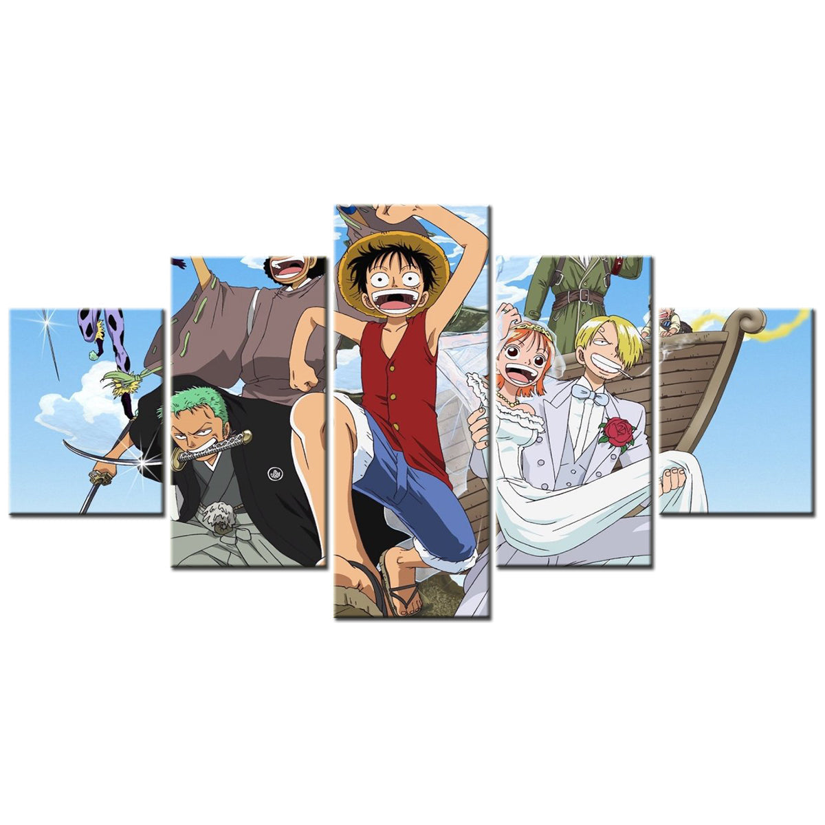 One Piece Monster Trio Canvas Wall Art - OP5123 - Monkey D. Luffy - Roronoa Zoro - Sanji