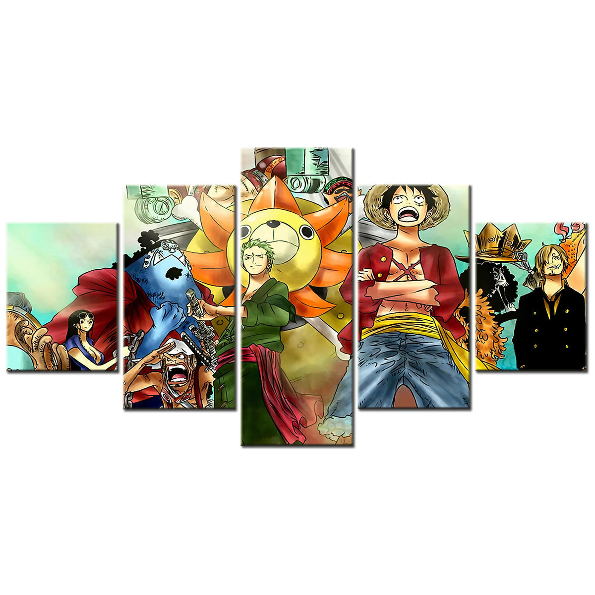 One Piece Canvas Wall Art - OP5125 - Monkey D. Luffy - Roronoa Zoro - Sanji - Straw Hat Crew