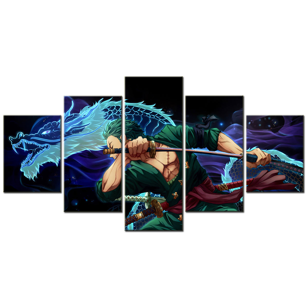 One Piece Canvas Wall Art - OP5163 - Roronoa Zoro Three Sword Style