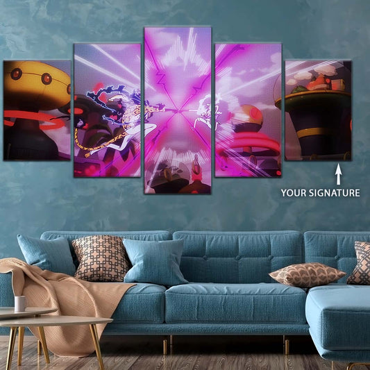 One Piece Wall Art - OP5001 - Monkey D. Luffy Gear 5 Vs Rob Lucci - One Piece Poster - One Piece Canvas