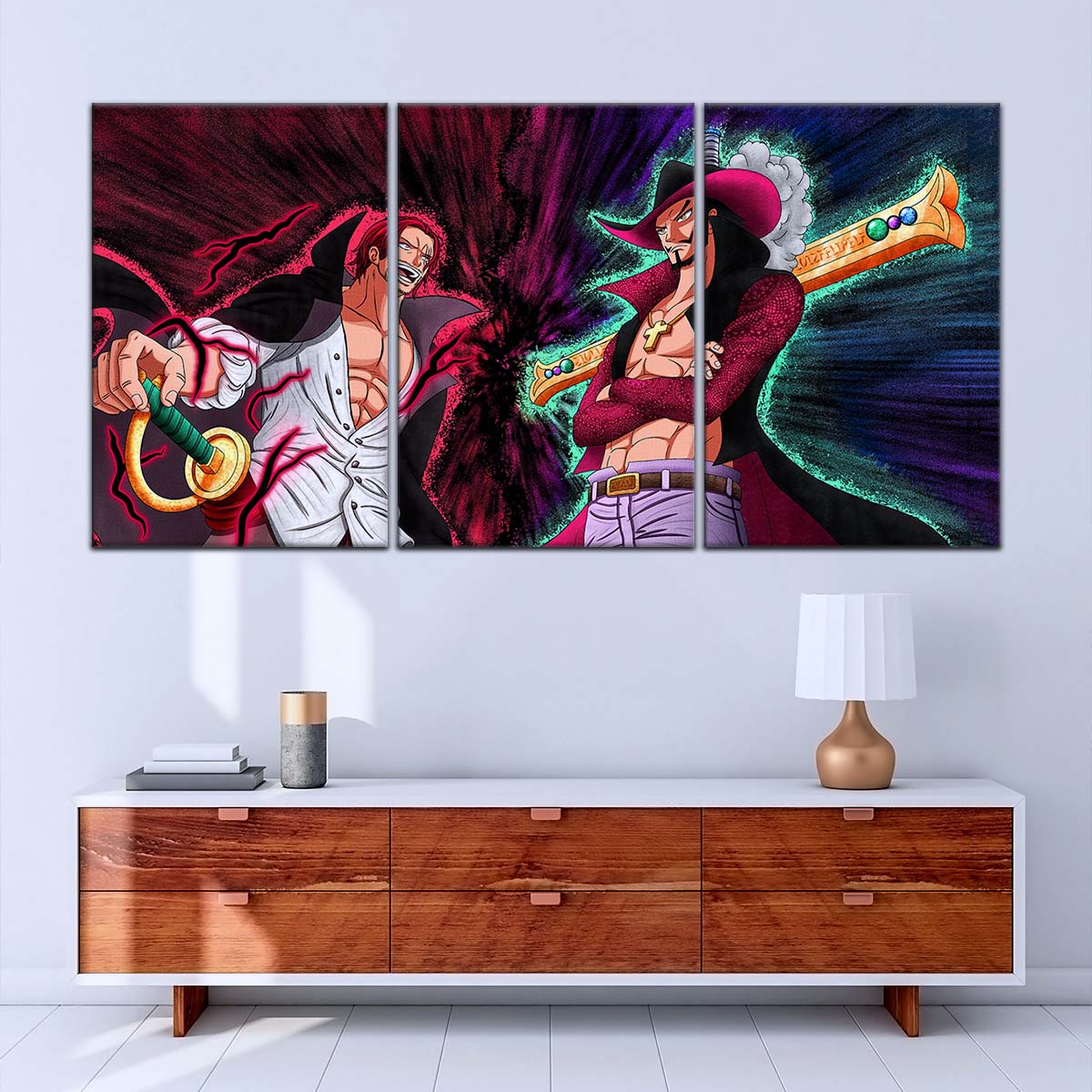 One Piece Wall Art - OP5021 - Dracule Mihawk Vs. Shanks - One Piece Poster - One Piece Canvas