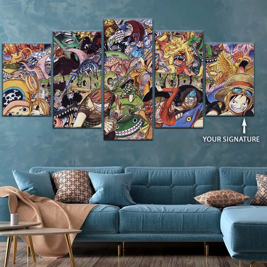 One Piece Wall Art - OP5072 - One Piece Strong World - Monkey D. Luffy - Franky - Sanji - Usopp - Nico Robin - Roronoa Zoro - Brook - Nami - Tony Tony Chopper - One Piece Poster - One Piece Canvas