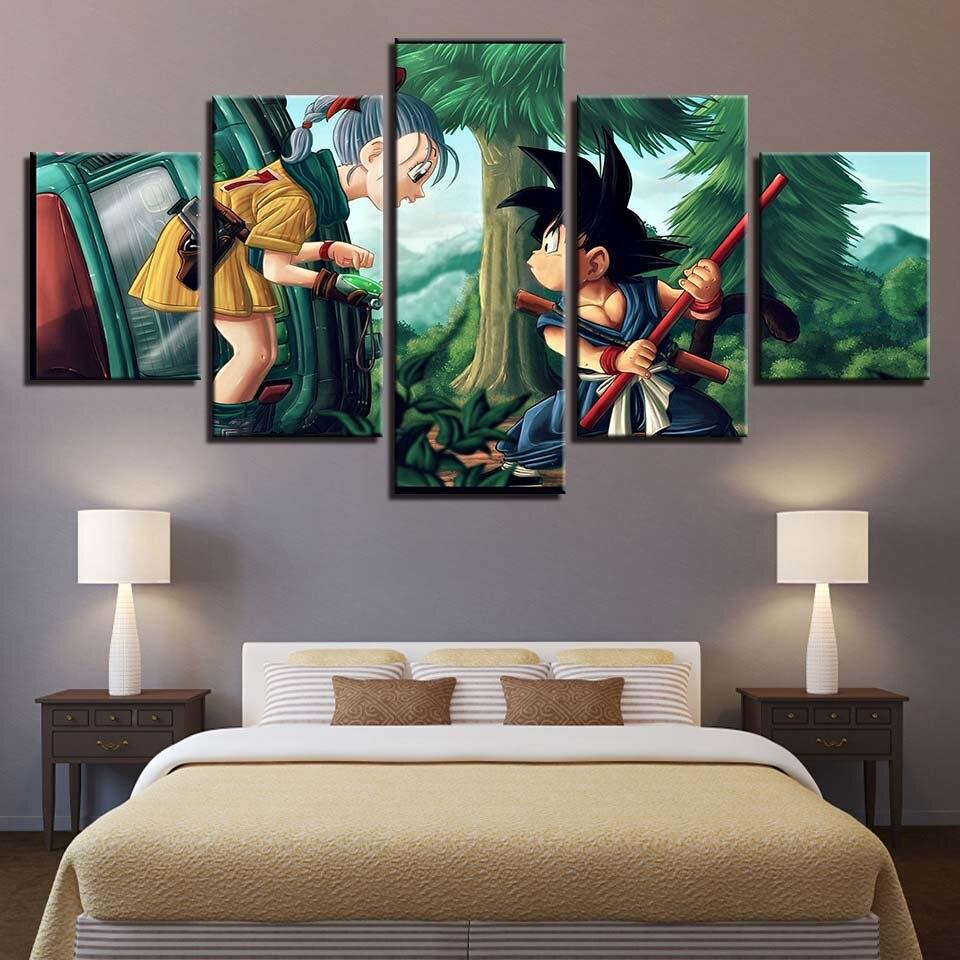 Dragon Ball - 5 Pieces Wall Art - Bulma - Kid Goku - Dragon Ball Poster - Dragon Ball Canvas