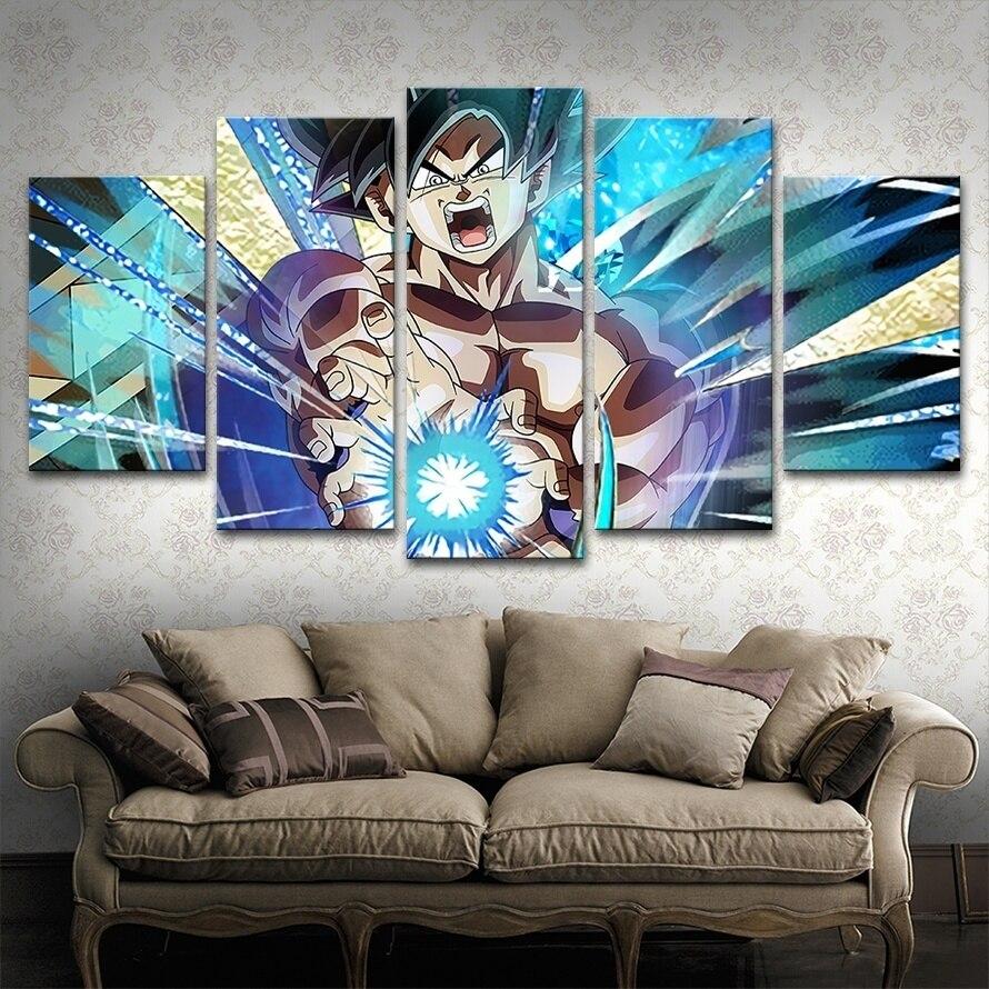 Dragon Ball - 5 Pieces Wall Art - Mastered Ultra Instinct Goku - Dragon Ball Poster - Dragon Ball Canvas