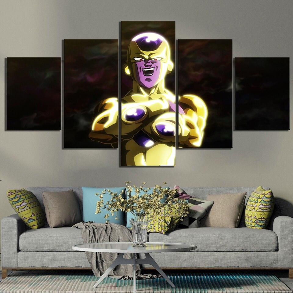 Dragon Ball - 5 Pieces Wall Art - Frieza Golden - Dragon Ball Poster - Dragon Ball Canvas