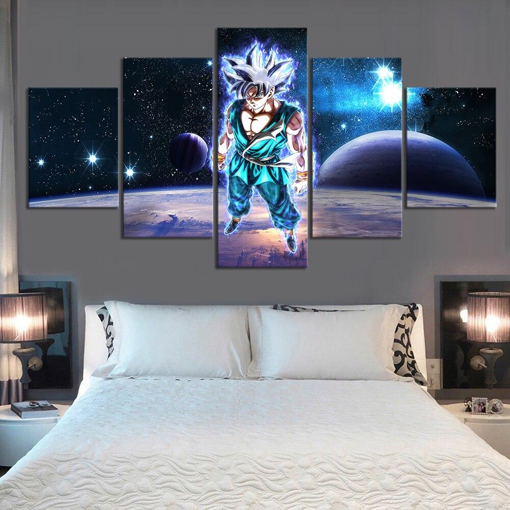 Dragon Ball - 5 Pieces Wall Art - Mastered Ultra Instinct Goku - Dragon Ball Poster - Dragon Ball Canvas