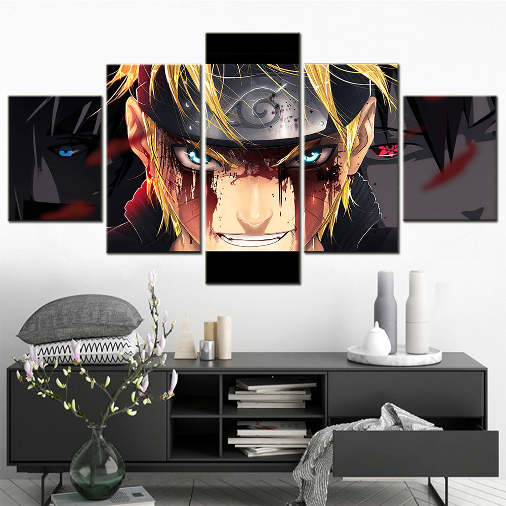 Naruto - 5 Pieces Wall Art - Uzumaki Naruto - Printed Wall Pictures Home Decor - Naruto Poster - Naruto Canvas
