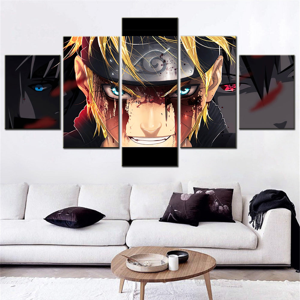 Naruto - 5 Pieces Wall Art - Uzumaki Naruto - Printed Wall Pictures Home Decor - Naruto Poster - Naruto Canvas