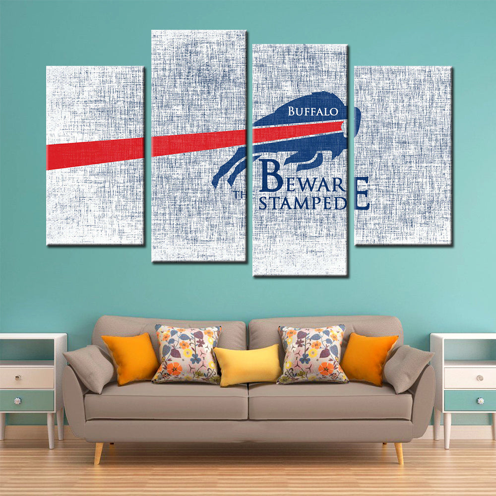 American Football Wall Art - AF5135 - Buffalo Bills - The Beware Stampede - American Football Poster - American Football Canvas