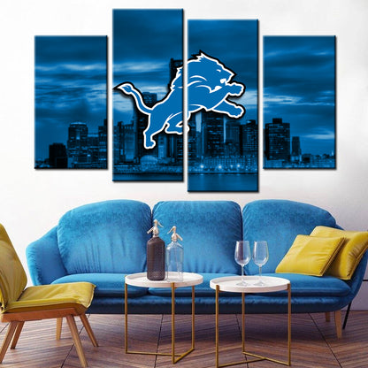 American Football Pieces Wall Art - AF5144 - Detroit Lions - American Football Poster - American Football Canvas