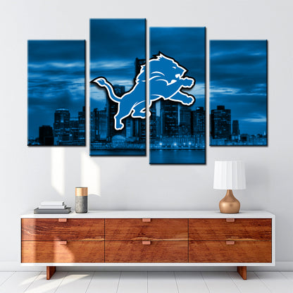 American Football Pieces Wall Art - AF5144 - Detroit Lions - American Football Poster - American Football Canvas