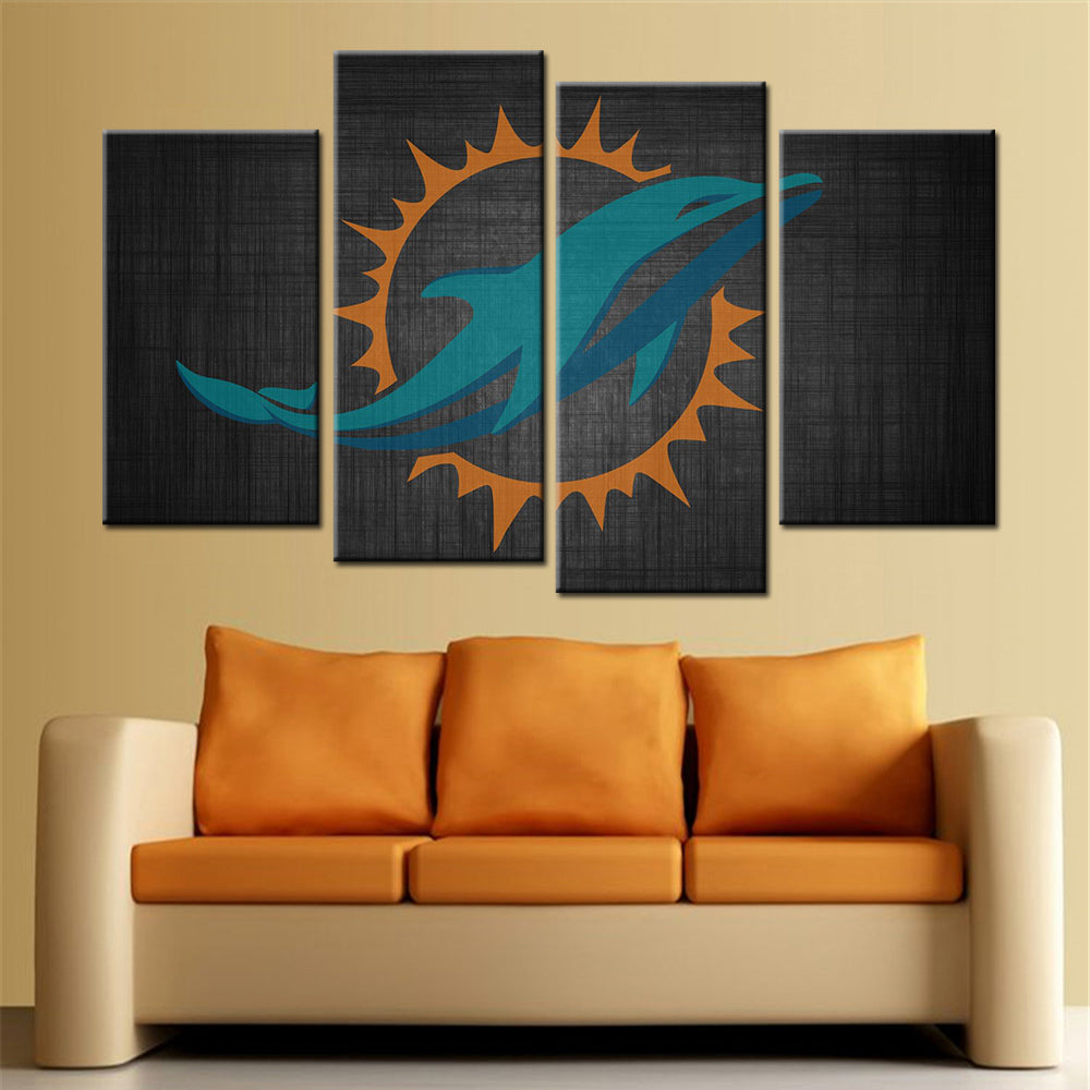American Football Canvas Wall Art - AF5150 - Miami Dolphins - NFL Teams