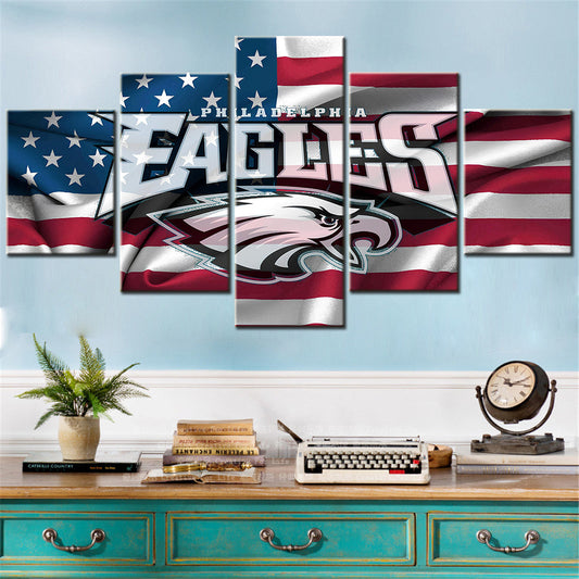 American Football Canvas Wall Art - AF5084 - American Flag Philadelphia Eagles - NFL Teams